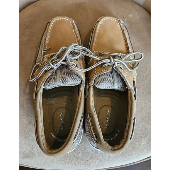 Thom McAn Men's Kellan 3 Lace Up Boat Shoes Brown Leather Size 9 - Picture 9 of 10